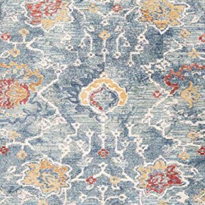 Pasargad Home Heritage Collection Polypropyle & Polyester L. Blue / Beige Patterned Living Room Bedroom Dining Home Office Area Rug 2' 6" X 10' 0"