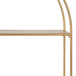 Kate and Laurel Monroe Glam Arch Shelf, 24 x 26, Gold, Modern Geometric Shelf for Wall