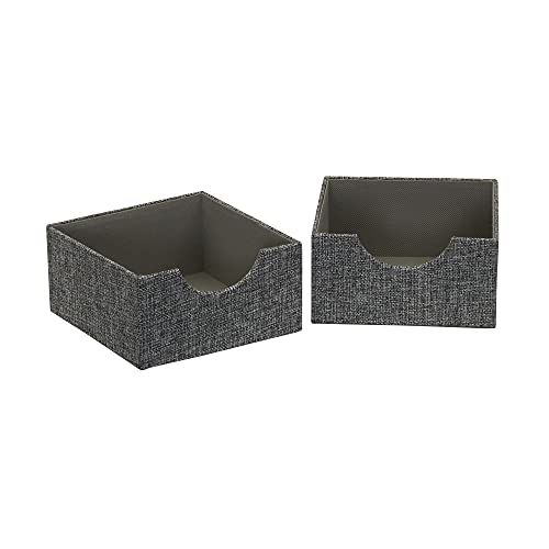 Household Essentials Graphite Small Square Organizer Boxes for Storage | 2pc Set