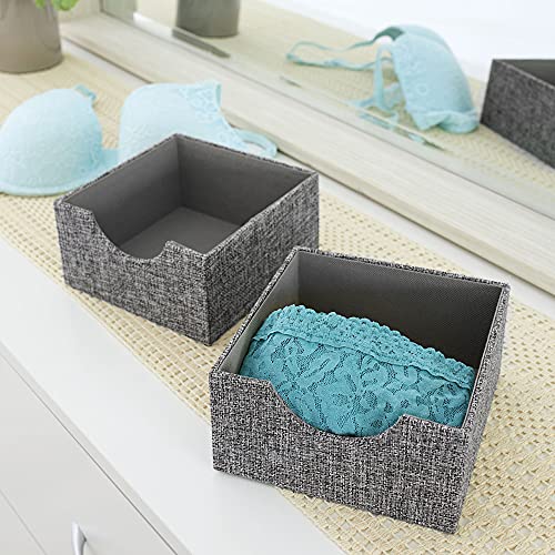 Household Essentials Graphite Small Square Organizer Boxes for Storage | 2pc Set