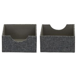 Household Essentials Graphite Small Square Organizer Boxes for Storage | 2pc Set