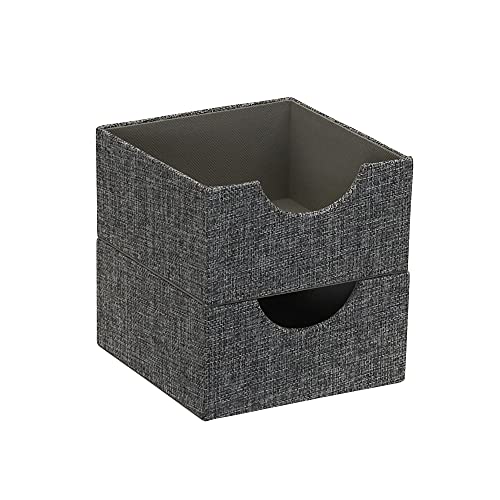 Household Essentials Graphite Small Square Organizer Boxes for Storage | 2pc Set