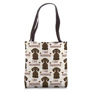 dachshunds i love cute dachshund owner lovers gift tote bag