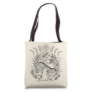 dark academia goblincore cottagecore aesthetic witchy moon tote bag