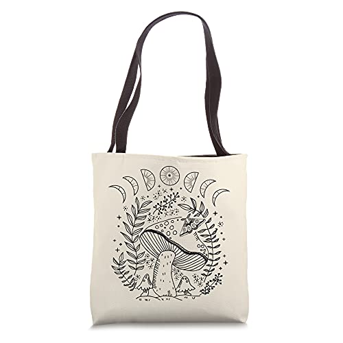 Dark Academia Goblincore Cottagecore Aesthetic Witchy Moon Tote Bag — 🛍 