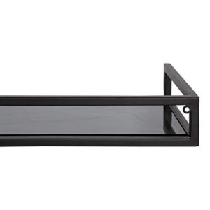 Kate and Laurel Blex Modern Wall Shelf, 24 x 8 x 3, Black, Chic Floating Shelf for Wall Display and Storage
