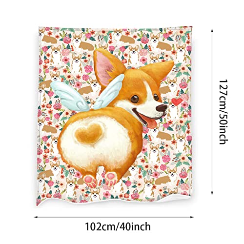 JASMODER Cute Corgi Angle Throw Blanket Warm Ultra-Soft Micro Fleece Blanket for Bed Couch Living Room