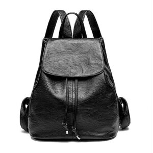 mintegra fashion backpack for women pu leather drawstring shoulder bags travel clutches handbags casual purses