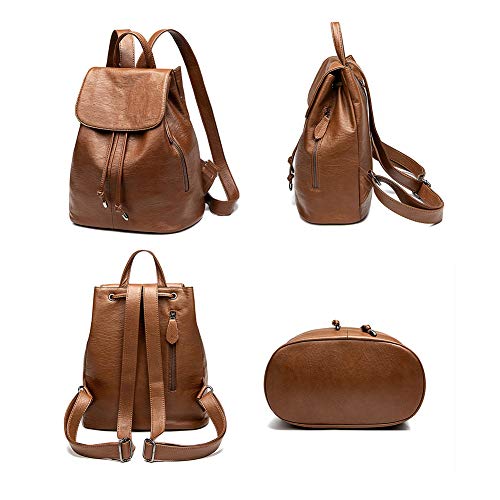 MINTEGRA Fashion Backpack for Women PU Leather Drawstring Shoulder Bags Travel Clutches Handbags Casual Purses