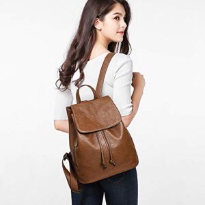 MINTEGRA Fashion Backpack for Women PU Leather Drawstring Shoulder Bags Travel Clutches Handbags Casual Purses