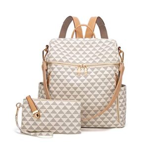 Makes Backpacks for Women Fashion PU Leather Bag Design Convertible Satchel Bag Travel Backpack Handbag and Purse 2Pcs