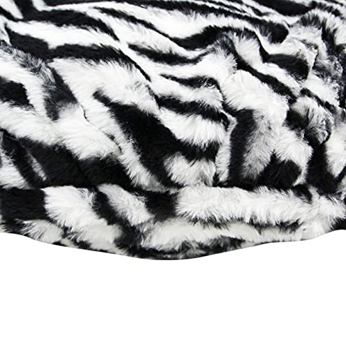 Amamcy Women Fashion Dumpling Bag Faux Fur Fuzzy Purse Cloud Handbag Fluffy Shoulder Bag with Alloy Shoulder Strap Zebra Cow Print