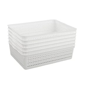 gloreen plastic storage basket, a4 file document letter tray organizer baskets, 6 packs