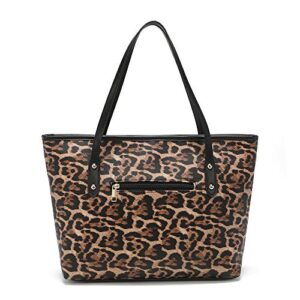 Tiwougel Women Purses and Tote Shoulder bag big Capacity Tassel Handbag-Leopard