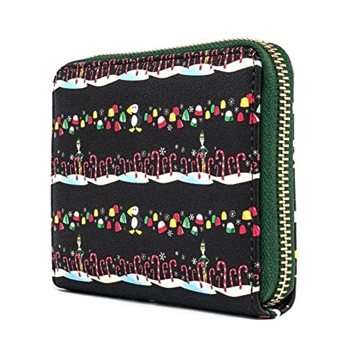 Loungefly x Elf Buddy Candy Cane Forest Allover Print Zip-Around Wallet