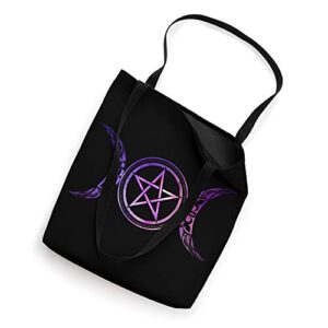 Moon Witch Wiccan Witchcraft Occult Pentagram Star Wicca Tote Bag