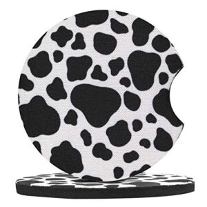 4 Pack Car Coasters, 2.75inch Cow Print Car Cup Holder Coasters for Car, Neoprene Cup Pad Mat Car Coasters for Cup Holders for Women