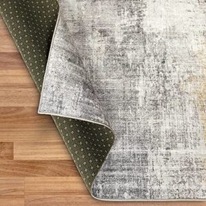 ReaLife Machine Washable Rug - Stain Resistant, Non-Shed - Eco-Friendly, Non-Slip, Family & Pet Friendly - Made from Premium Recycled Fibers - Abstract Modern - Beige, Gray, Ivory, 2'6" x 8'