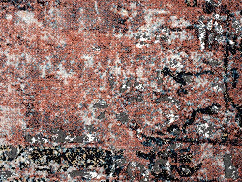 Abani 4' x 6' Contemporary Warm Rust Abstract Farmhouse Rug Rugs Modern Non-Shed Multicolor Distressed Living Room Rug