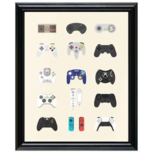 simimi art retro video game posters,video gaming posters for gamer room decor,gamer decor for boys room(8″x10″, with frame)