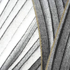 Abani 4' x 6' Grey & Gold Wavy Lines Area Rug - Contemporary Wave Design Modern Abstract Under Table Area Rug, Rugs