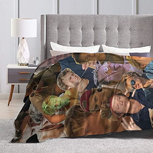 Rudy Pankow as JJ Soft and Comfortable Warm Throw Blanket Beach Blanket Picnic Blanket Fleece Blankets for Sofa,Office Bed car Camp Couch … (Balck, 50"x40")