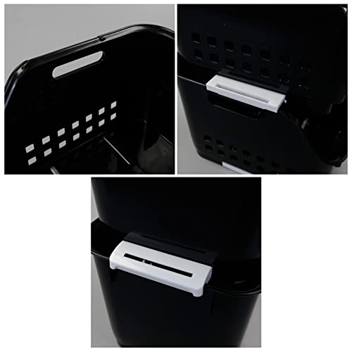 Utiao 3 Packs Storage Basket Bin, Plastic Organizer Basket, Black