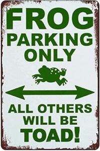 frog parking only funny bar wall decor home decor retro sign tin sign 12 x 8 inches