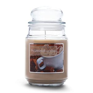 everyday escapes hazelnut latte scented jar candle, tan, 18 oz – up to 120 hours burn