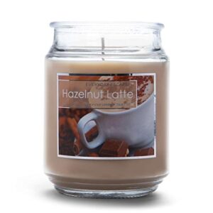 Everyday Escapes Hazelnut Latte Scented Jar Candle, Tan, 18 oz - Up to 120 Hours Burn