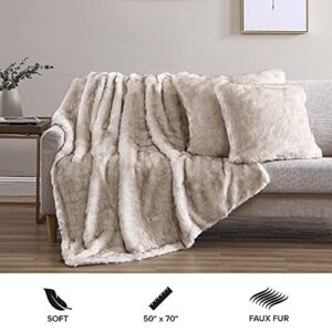 UGG Firn Soft Faux Fur Throw Blanket, Natural