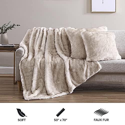 UGG Firn Soft Faux Fur Throw Blanket, Natural