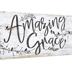 Amazing Grace - 12" x 24" Canvas Wall Art (Printed on Canvas, Not Wood) - Stretched on a Heavy Wood Frame - Ready to Hang - Perfect Dining and Living Room Decor - Makes a Great Housewarming Gift Under $50