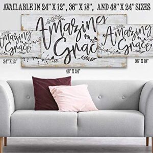 Amazing Grace - 12" x 24" Canvas Wall Art (Printed on Canvas, Not Wood) - Stretched on a Heavy Wood Frame - Ready to Hang - Perfect Dining and Living Room Decor - Makes a Great Housewarming Gift Under $50