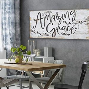 Amazing Grace - 12" x 24" Canvas Wall Art (Printed on Canvas, Not Wood) - Stretched on a Heavy Wood Frame - Ready to Hang - Perfect Dining and Living Room Decor - Makes a Great Housewarming Gift Under $50