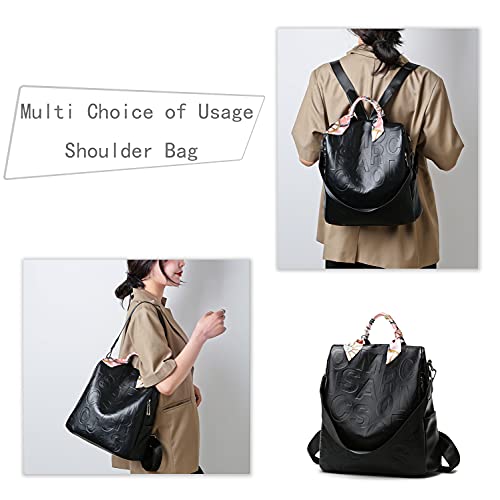 Leather Backpack Purse for Women Brown Trendy Vintage Shoulder Bag Ladies Designer Travel Satchel Handbag Large Capacity Backpacks, 30*29*17 (BP-011)