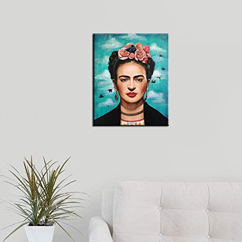 Frida Kahlo Canvas Wall Art-Inner Framed Oil Paintings Printed on Canvas Modern Artwork for Home Decorations and Easy to Hang for Living Room Bedroom-Fridas Front Portrait,Frida Kahlo Wall Art