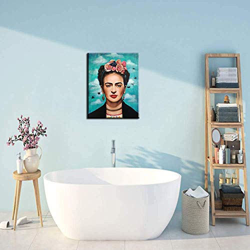 Frida Kahlo Canvas Wall Art-Inner Framed Oil Paintings Printed on Canvas Modern Artwork for Home Decorations and Easy to Hang for Living Room Bedroom-Fridas Front Portrait,Frida Kahlo Wall Art