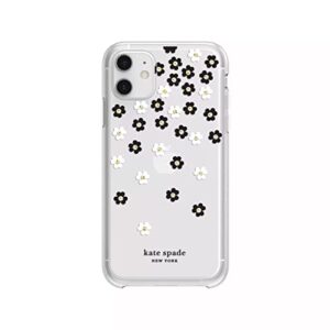 kate spade new york Protective Hardshell Case for iPhone 12 Mini - Scattered Flowers Black/White/Gold Gems/Clear/White Bumper