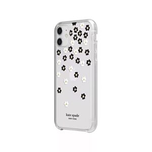 kate spade new york Protective Hardshell Case for iPhone 12 Mini - Scattered Flowers Black/White/Gold Gems/Clear/White Bumper