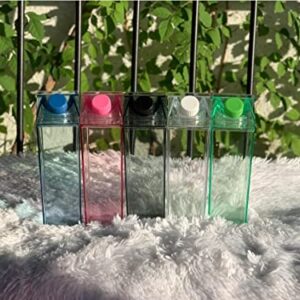 Clear Milk Carton Water Bottle, Aesthetic Water Bottles Square Milk Storing Containers Reusable Water Tumbler Cute Kawaii Water Bottle