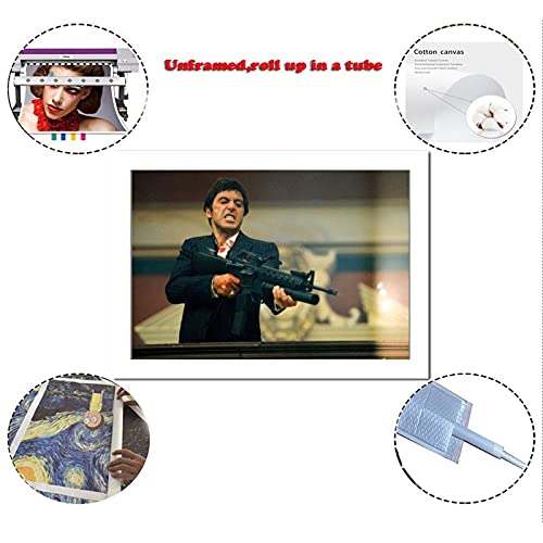 SUPERYUFENG Godfather Scarface Canvas Art Poster and Wall Art Picture Print Modern Family Bedroom Decor Posters 16x24inch(40x60cm)