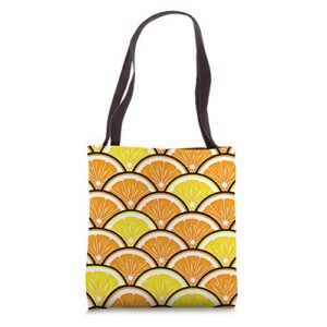 orange lemon fruit themed decorative slices gift idea women tote bag