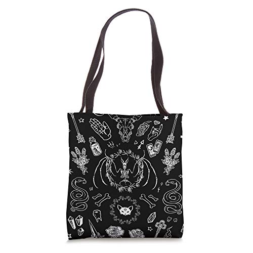 Witchy Gothic Black Spiritual Magic Wicca Mystic Witchcraft Tote Bag