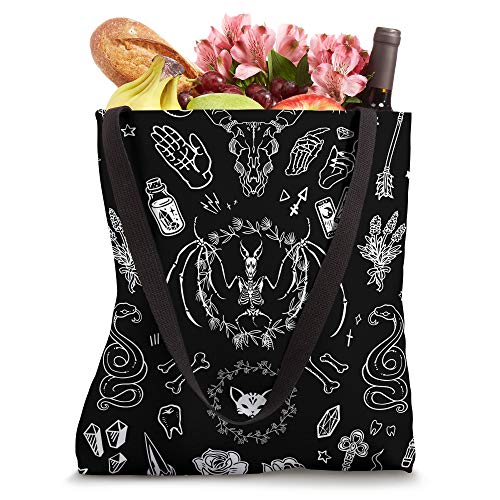 Witchy Gothic Black Spiritual Magic Wicca Mystic Witchcraft Tote Bag