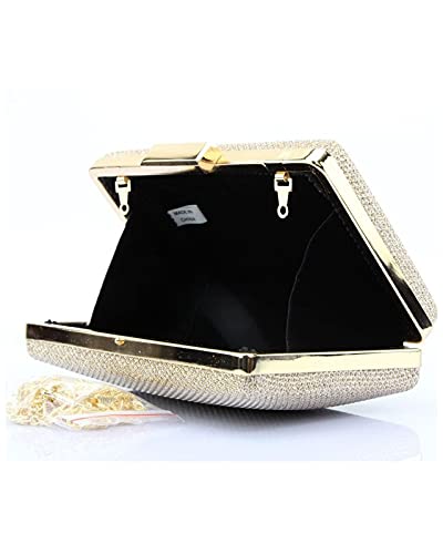 Evening Bag Fashion Evening Bag in Hand Party Bag in Hand Mini Dinner Bag in Hand Clutch Purses for Women (Color : Golden, Size : 19410cm)