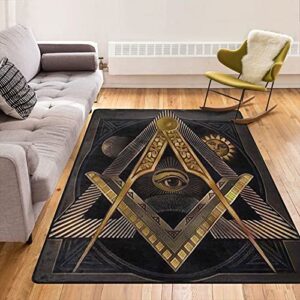 masonic freemasonry meditation for freedom cozy throw rug carpet soft non-slip floor mat for bedroom living room office home decor 84 x 60 in