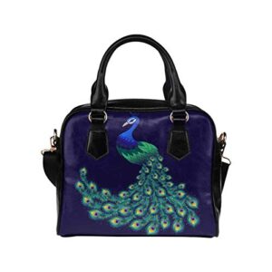 interestprint colorful peacock crossbody purse bags for women shoulder bag