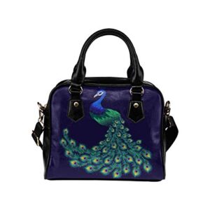 InterestPrint Colorful Peacock Crossbody Purse Bags for Women Shoulder Bag