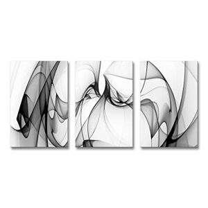 black and white abstract line art canvas print painting modern wall decor artwork